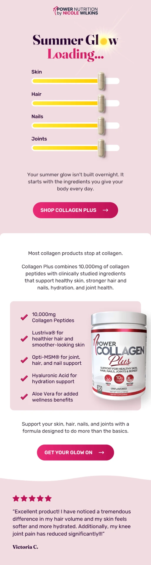 Email marketing design created by Magicianly for nPower Nutrition