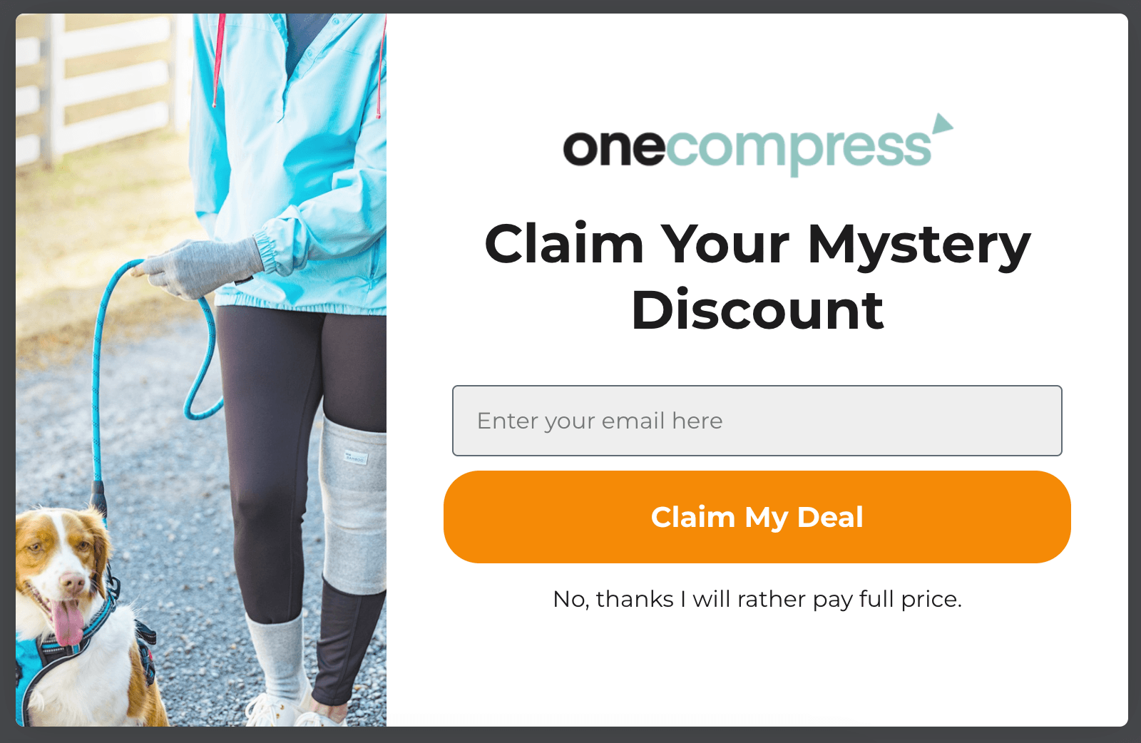 Onecompress email signup form second step collecting an email address
