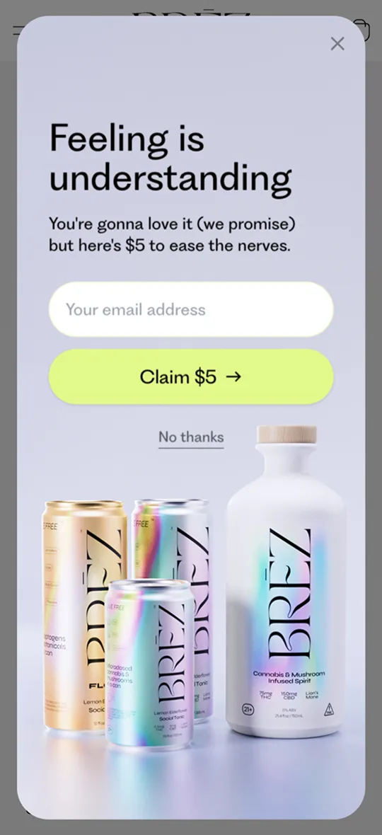 Alia ecommerce popup example