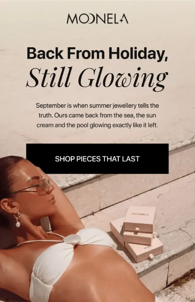 Email marketing design created by Magicianly for Moonela